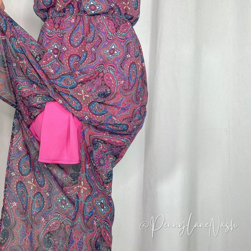 L8ter Paisley Blouson Halter Maxi Dress - Picture 10 of 11